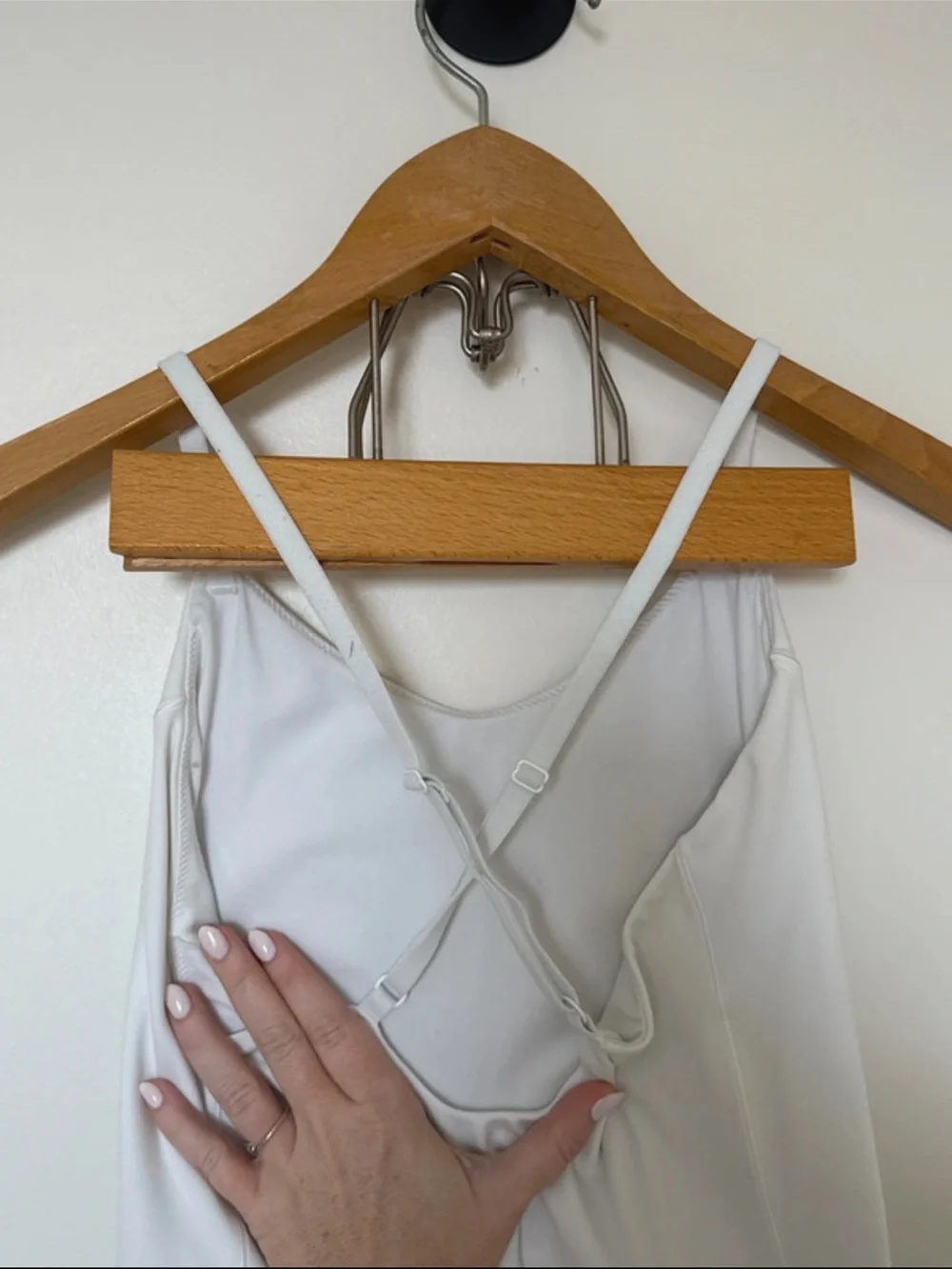 aerie White Pleated Spaghetti Strap Mini Dress